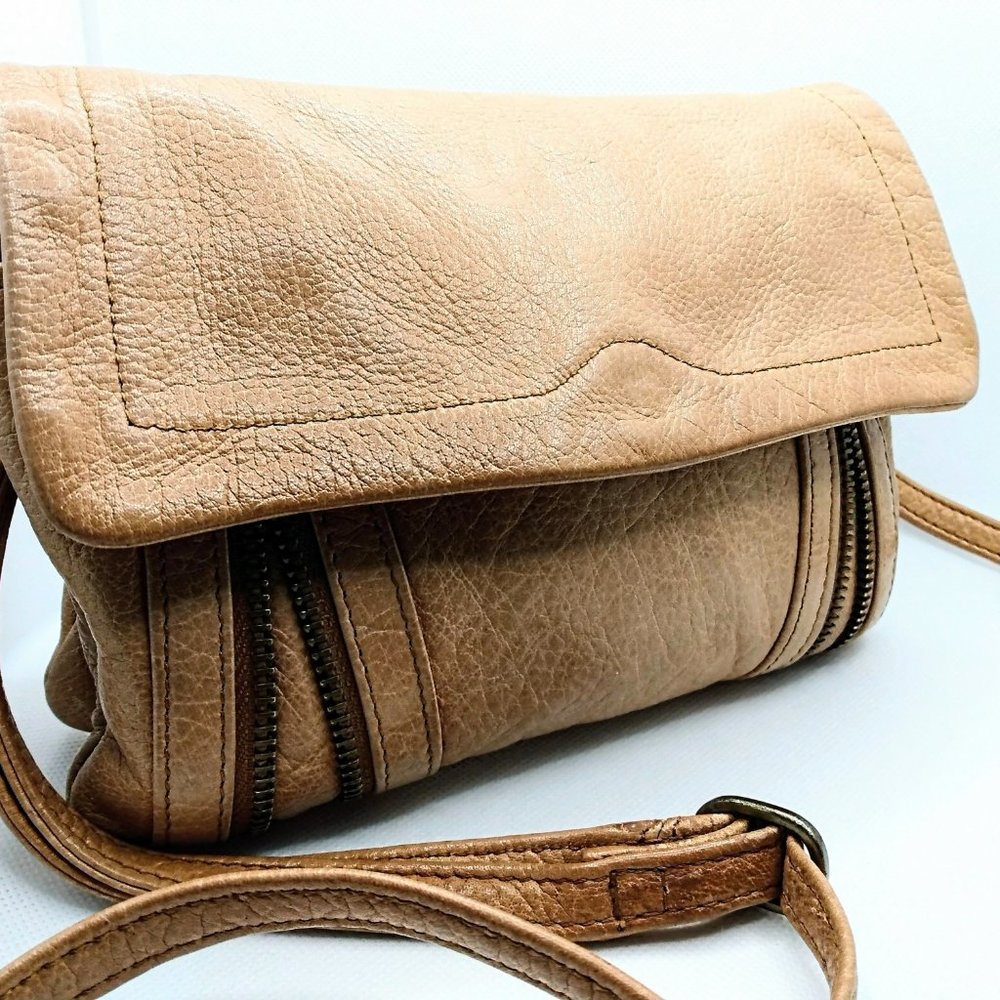 Day & Mood Leather PINE Crossbody Bag Purse LT Brown Camel Adjustable Strap